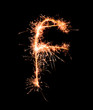 Letter F. Real sparkler alphabet