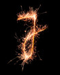 Letter J. Real sparkler alphabet