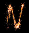 Letter N. Real sparkler alphabet