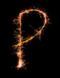 Letter P. Real sparkler alphabet