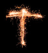 Letter T. Real sparkler alphabet