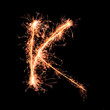 Letter K. Real sparkler alphabet