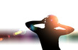Silhoutte eines Tanzenden mit Lensflares