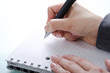 hand with a pen