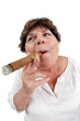 Foto: Old woman smoking a cigar Old woman smoking a cigar