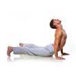 Man is making yoga