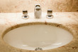 Faucet with handles and white sink