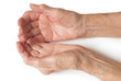 Photo: Old Lady's hands open Old Lady's hands open