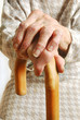 Photo: Old Lady's hands with walking stick Old Lady's hands with walking stick