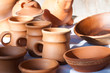 Jugs and plates in in the morning light