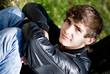 young man in autumn