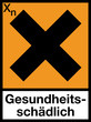 Gefahrstoffzeichen Gesundheitsschädliche Stoffe X
