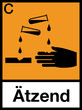 Gefahrstoffzeichen Ätzend Säure Schild Etiketten Symbol