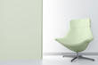 green luxury armchair in empty light room