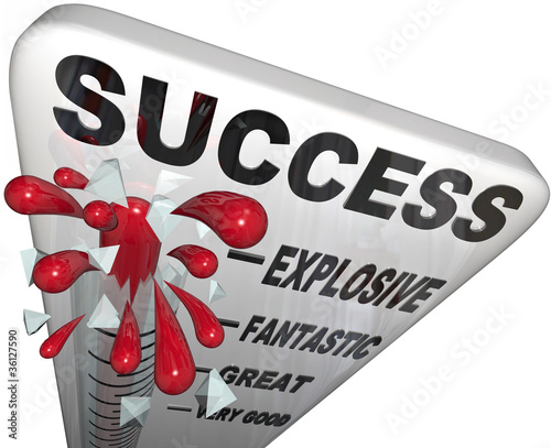 Illustration: Success Thermometer Measuring Progress to Successful Goal Success Thermometer Measuring Progress to Successful Goal