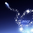 Silbernes Feuerwerk auf blauem Hintergrund 2012