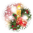 Christmas card with candle and ball Christmas card with candle and ball