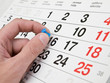 Closeup a calendar page