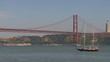 Sailboat sailing in Lisbon Sailboat sailing in Lisbon