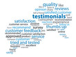 TESTIMONIALS Tag Cloud (customer satisfaction recommend)