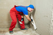 Plasterer at work