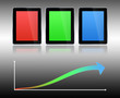 Three tablets pc and diagram
