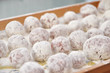 Meatball sprinkled with flour