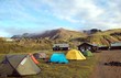 Camping in Landmannalaugar, Iceland.