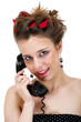 Foto: Pretty young female on phone Pretty young female on phone
