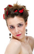 Foto: Pretty young woman isolated against white Pretty young woman isolated against white