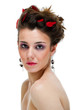 Foto: Beautiful young female isolated against white Beautiful young female isolated against white