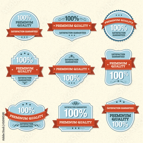 Vector: Set of Premium Quality Labels Set of Premium Quality Labels