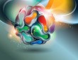 Vector abstract shining ball on a dark background