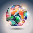 Abstract vector ball on a gray background