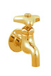 golden stainless steel tap isolated on white background