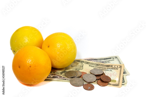 Photo: oranges with money oranges with money