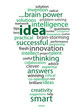 IDEAS Tag Cloud (light bulb answers solutions eureka innovation)