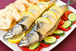 Baked mackerel with vegetables and lemon