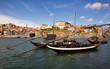 panorama old Porto river Duoro, vintage port transporting boats, panorama old Porto river Duoro, vintage port transporting boats,