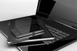 Mobile phone with pad and laptop
