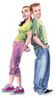 happy teen couple