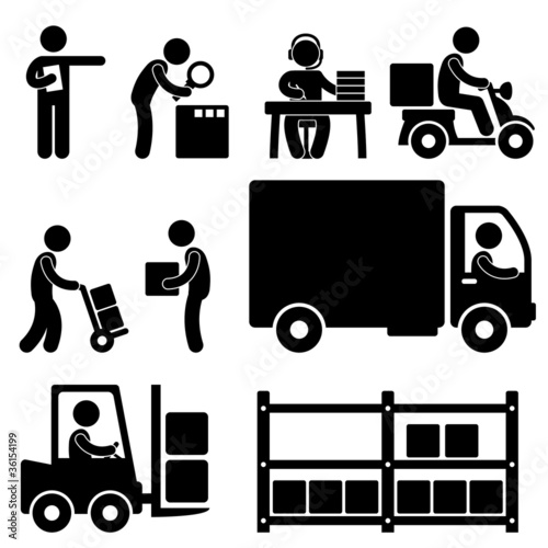 Vector: Logistic Warehouse Delivery Shipping Icon Pictogram Logistic Warehouse Delivery Shipping Icon Pictogram