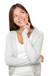 Asian woman thinking