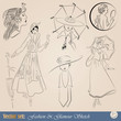 elegant vintage fashion illustrations, sketch and portraits elegant vintage fashion illustrations, sketch and portraits
