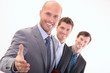 Businessmen standing together in a line