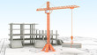 Crane on white