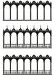 Vector isolated silhouettes of gallery.