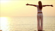 Young woman on the sea, freedom  life.