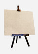 Empty canvas on a wooden tripod
