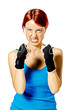 female boxer in gloves
